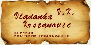 Vladanka Krstanović vizit kartica